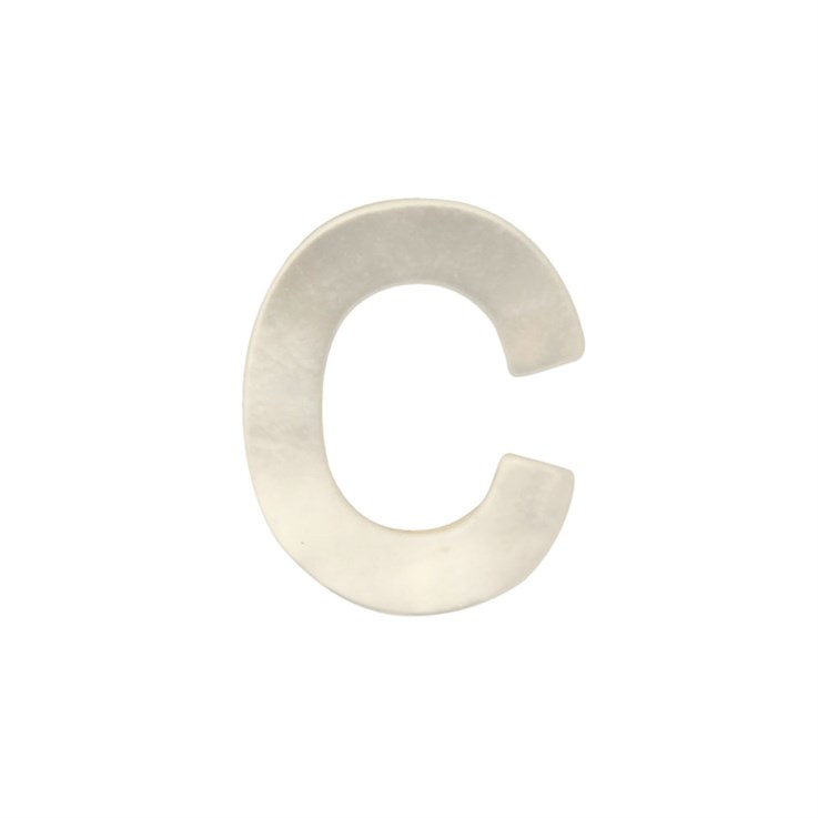 White Shell Letter C Bead