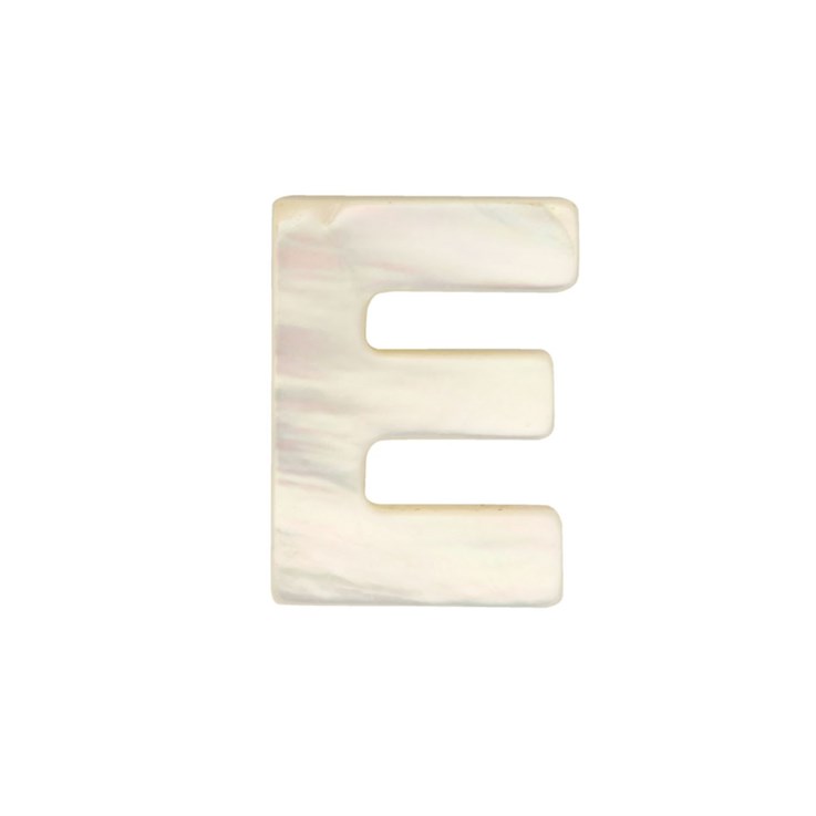 White Shell Letter E Bead