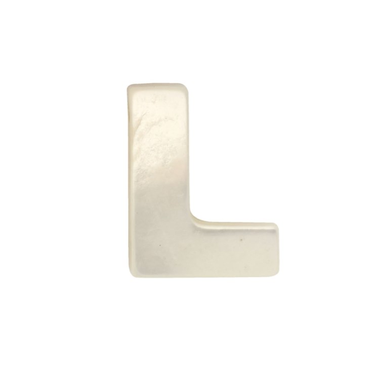 White Shell Letter L Bead