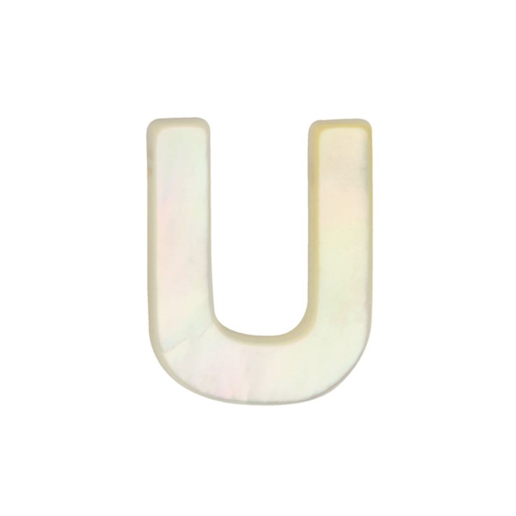 White Shell Letter U Bead