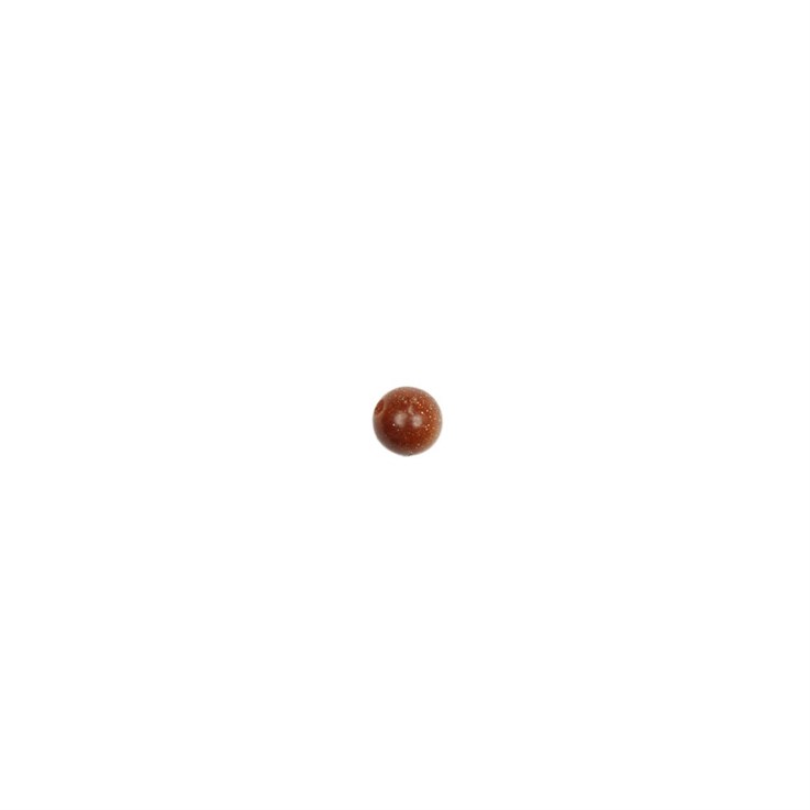 4mm Half Drilled Bead Brown Goldstone