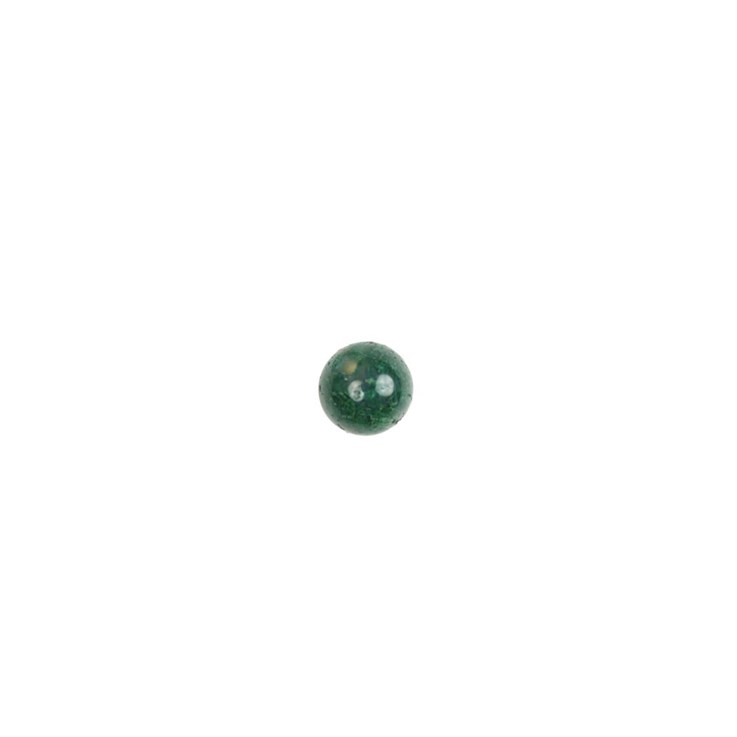 6mm Half Drilled Bead Green Moss Agate