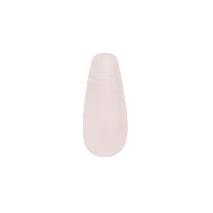 Half Drilled Gemstone Teardrop Rose Quartz 16x8mm