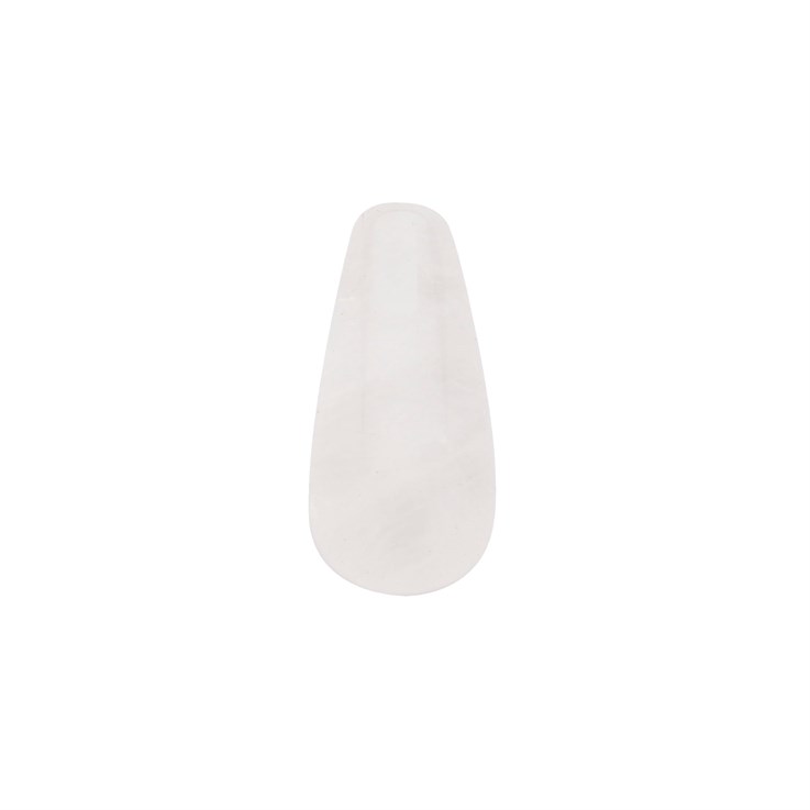 Half Drilled Gemstone Teardrop Rock Crystal 16x8mm