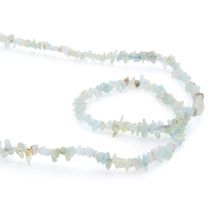 3-5mm Micro Tumblechip Aquamarine 38" Continuous