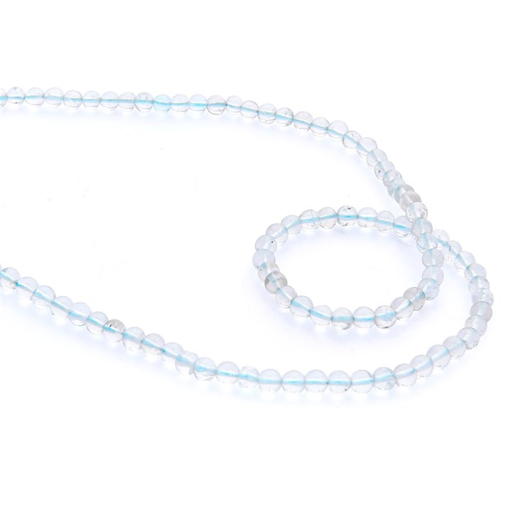 Aquamarine Round Beads 4-4.5mm Mixed Sizes 48cm Strand