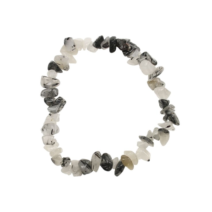 Superior Gemstone Tumblechip Bracelet Black Rutilated Quartz