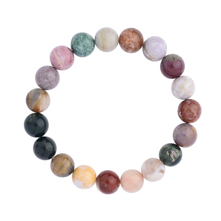 Ocean Jasper 10mm Gemstone Bead Bracelet