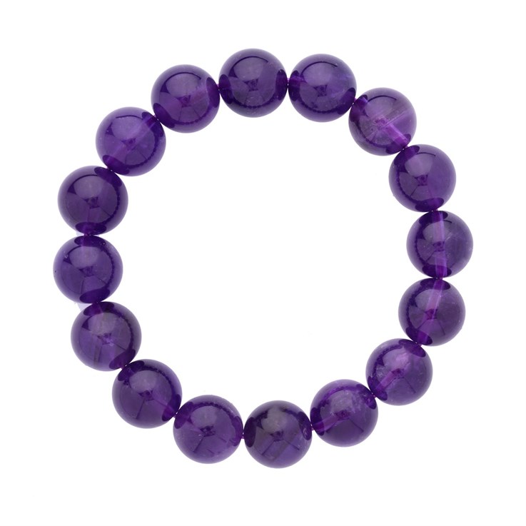 Amethyst 12mm Gemstone Bead Bracelet