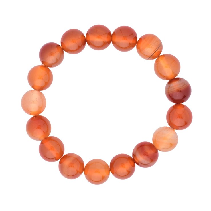 Carnelian 12mm Gemstone Bead Bracelet