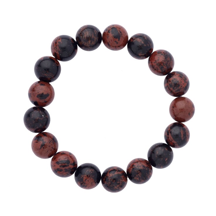 Mahogany Obsidian 12mm Gemstone Bead Bracelet