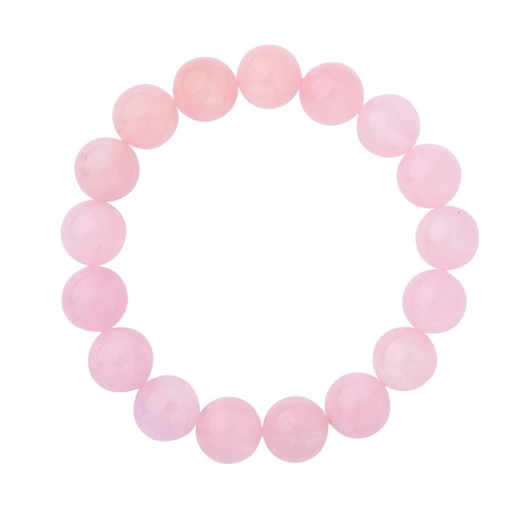 Rose Quartz 12mm Gemstone Bead Bracelet