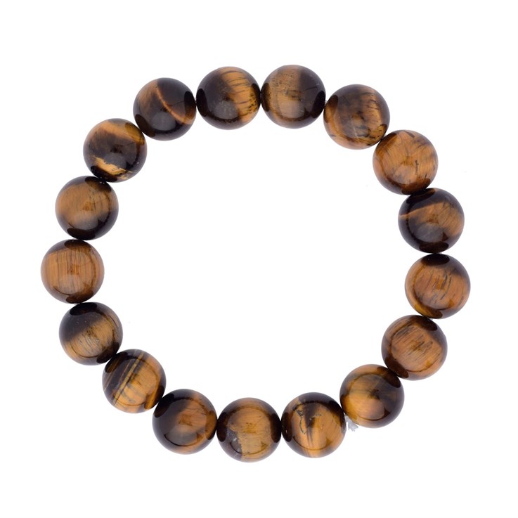 Tiger Eye 12mm Gemstone Bead Bracelet