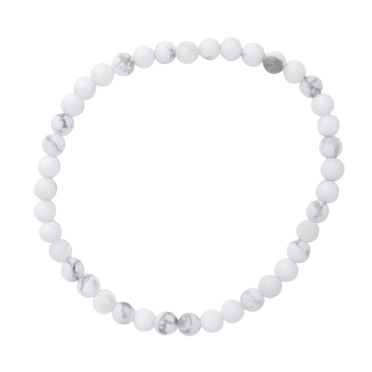 Howlite 4mm Gemstone Bead Bracelet