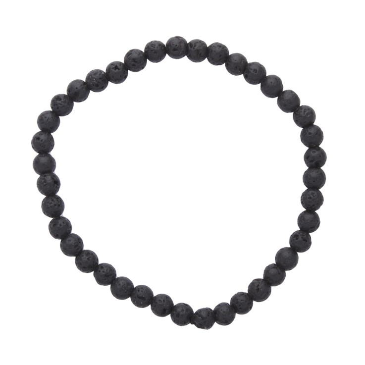 Lava 4mm Gemstone Bead Bracelet