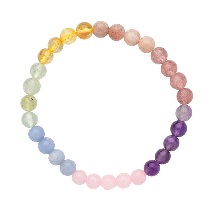 Chakra Pastel 6mm Gemstone Bead Bracelet