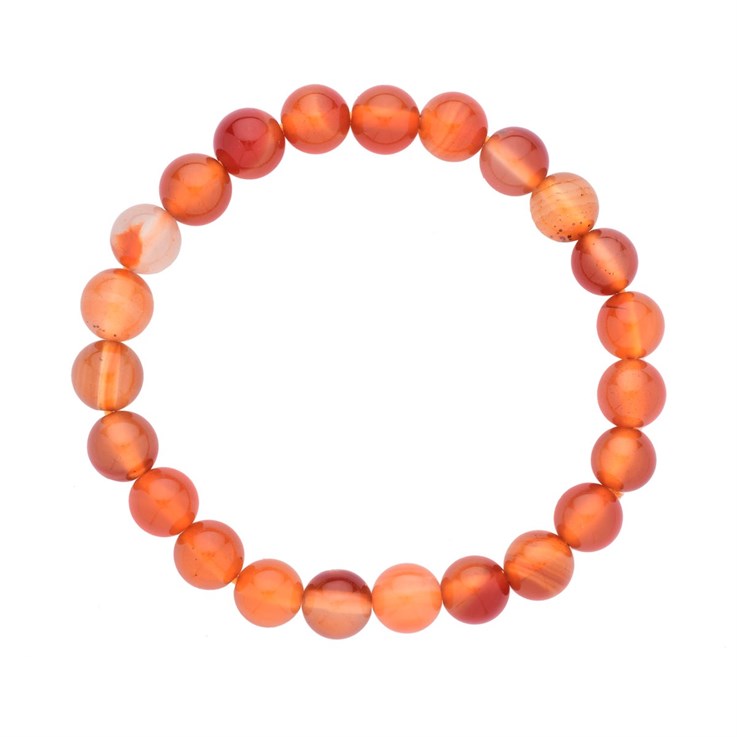 Carnelian 8mm Gemstone Bead Bracelet