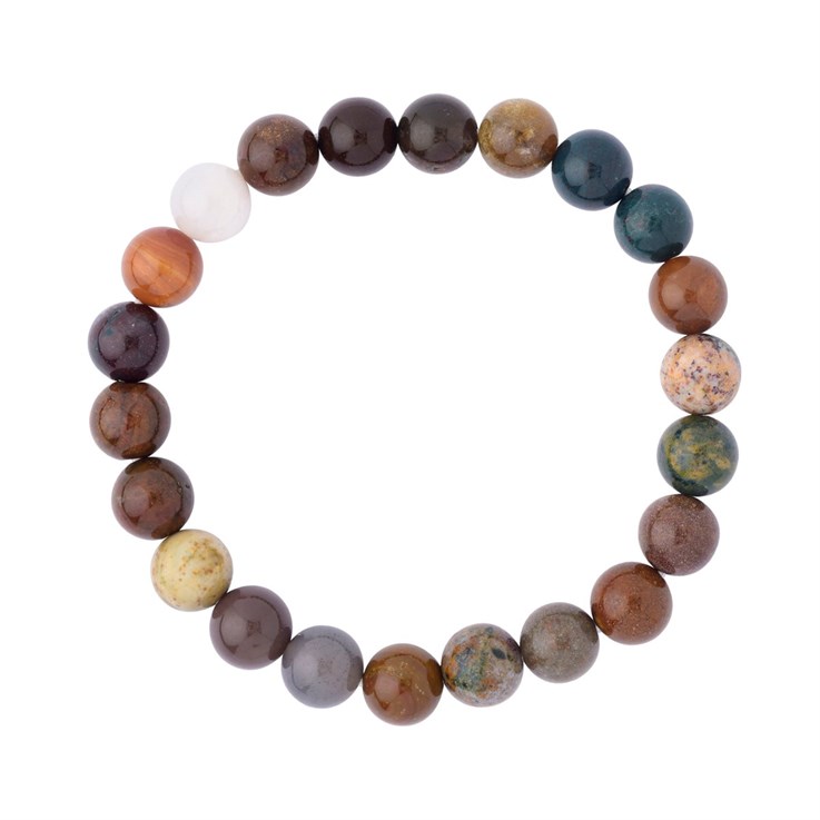 Ocean Jasper 8mm Gemstone Bead Bracelet