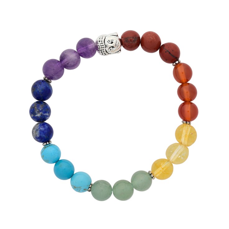 Chakra 8mm Buddha Bead Bracelet