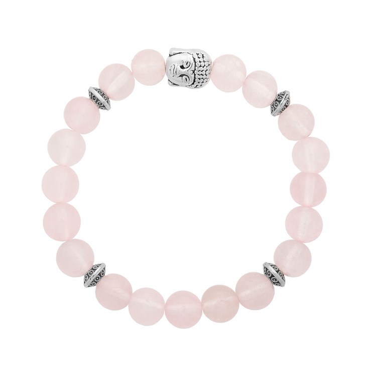 Rose Quartz 8mm Buddha Bead Bracelet