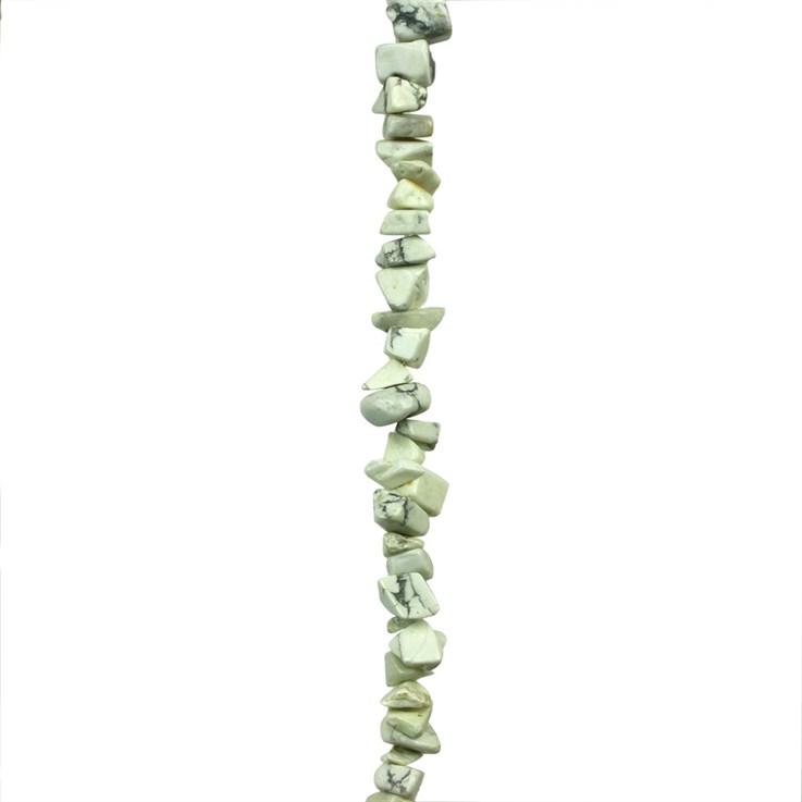 36" Gemstone Tumblechip Beads 6-8mm White Howlite