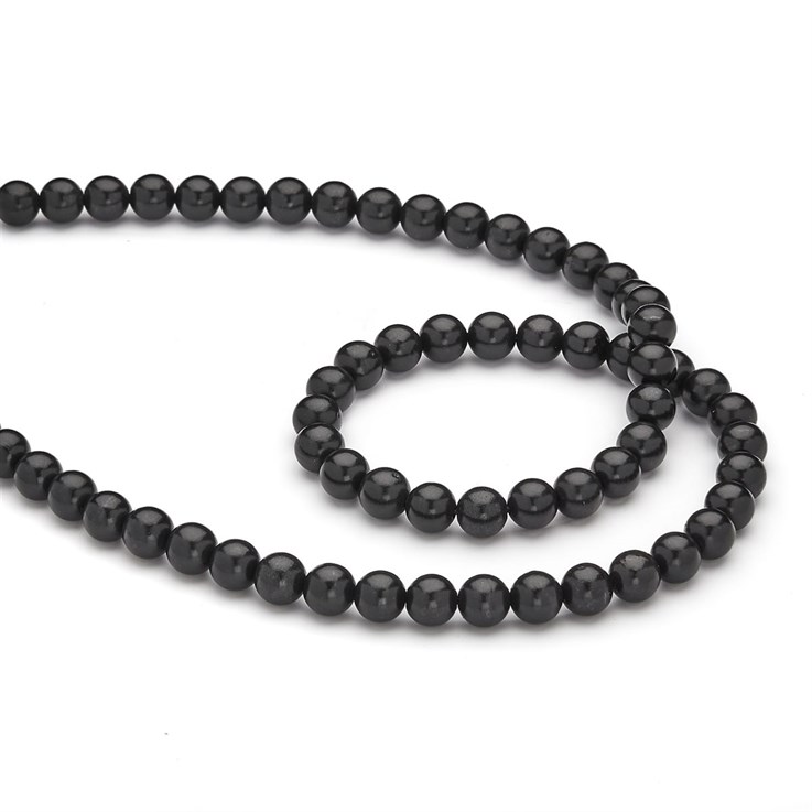 6mm Shungite Round Bead Strand 39cm