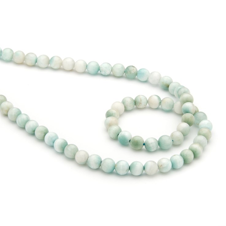 6mm Larimar Round Bead 39cm Strand