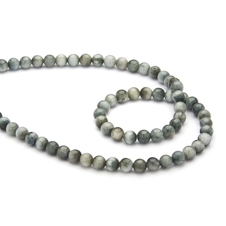 6mm Hawk's Eye Round Bead 39cm Strand