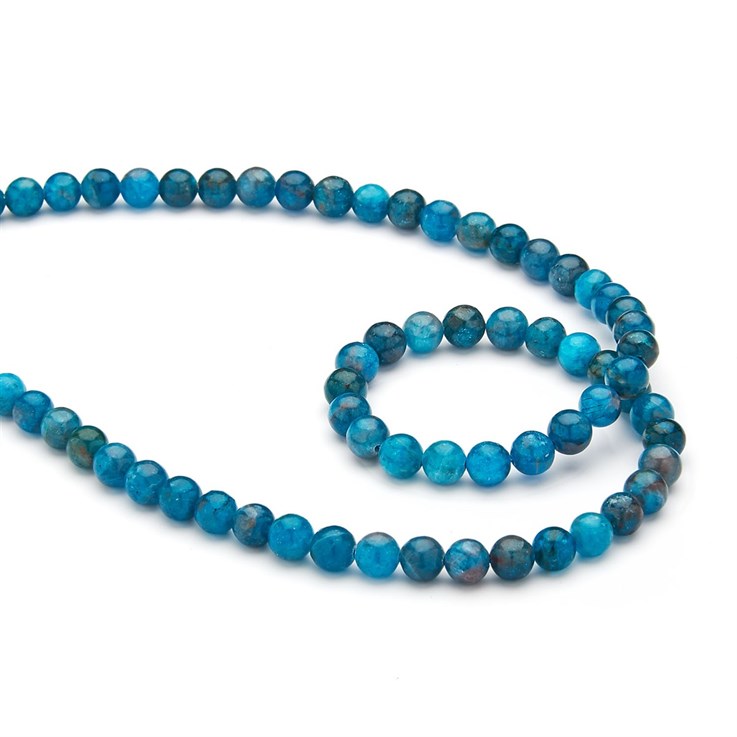 6mm Natural Blue Apatite 39cm Strand