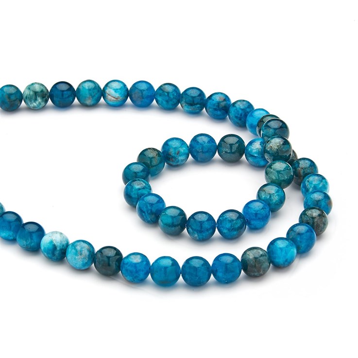 8mm Natural Blue Apatite 39cm Strand