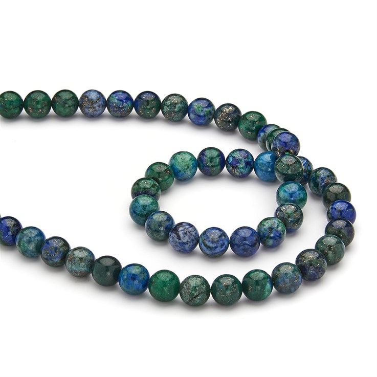 8mm Chrysocolla  Round Bead 39cm Strand