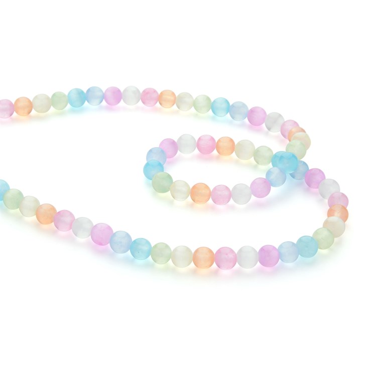 6mm Round Gemstone Bead Rainbow Selenite 40cm Strand