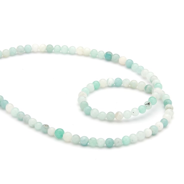 4mm Round gemstone bead Amazonite Chinese 40cm strand