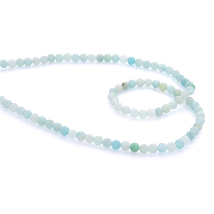 5mm Round Gemstone Bead Amazonite Chinese 40cm strand