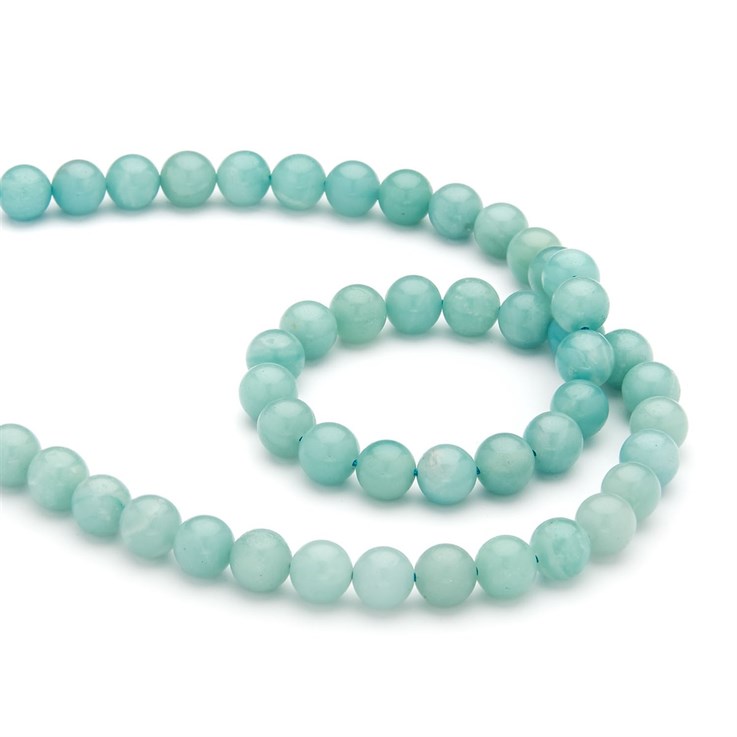 8mm Round gemstone bead Amazonite Chinese 'A'  Quality 39.3cm strand