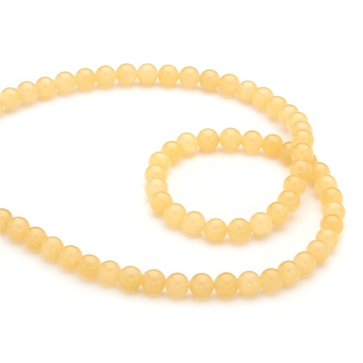 6mm Round gemstone bead Aragonite (6-6.5mm) 40cm strand