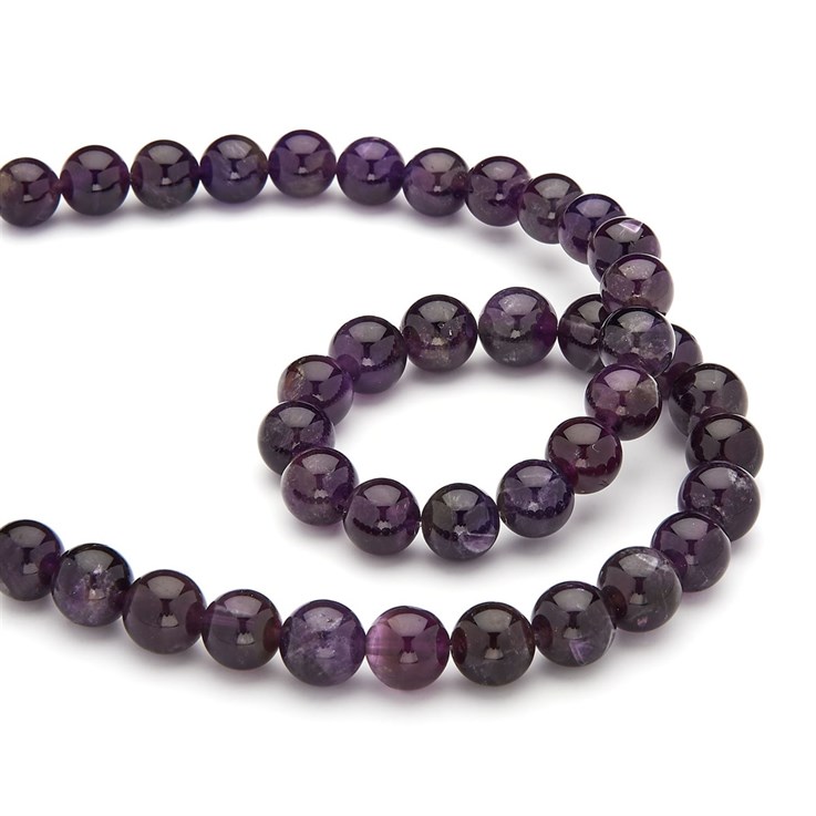 10mm Round gemstone bead Amethyst 'AB' 40cm strand