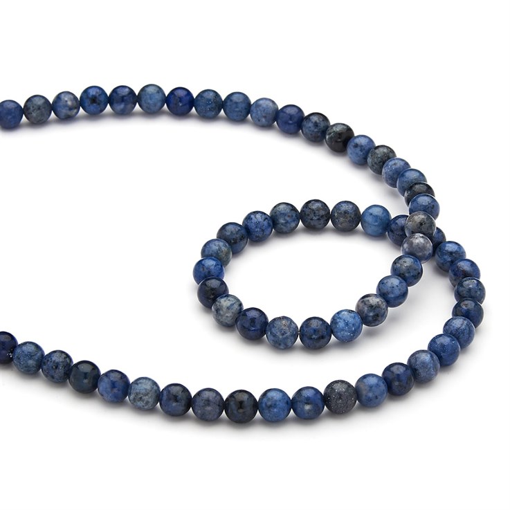 6mm Round gemstone bead Dumortierite 40cm strand