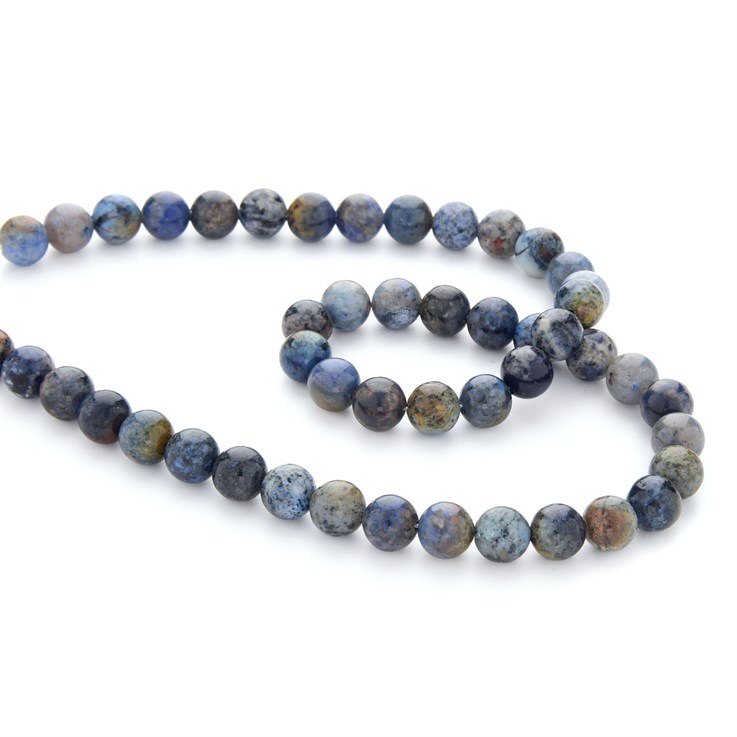 8mm Round Gemstone Bead Blue Sunset Dumortierite 40cm Strand