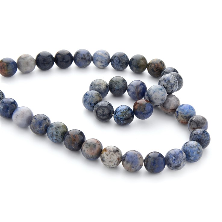 10mm Round Gemstone Bead Blue Sunset Dumortierite 40cm Strand