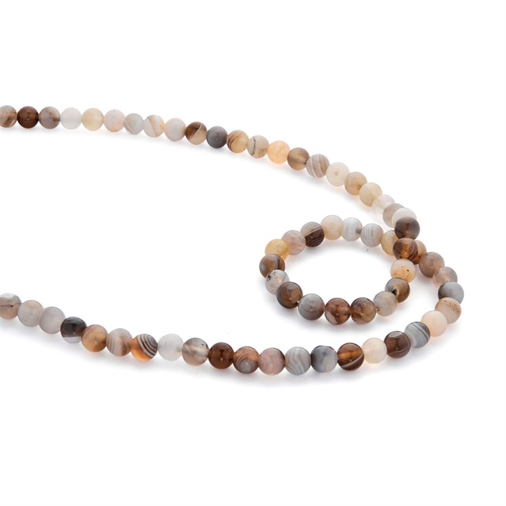 6mm Round gemstone bead Botswana Agate A Grade 40cm strand