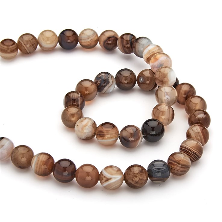 10mm Round gemstone bead Botswana Agate 40cm strand