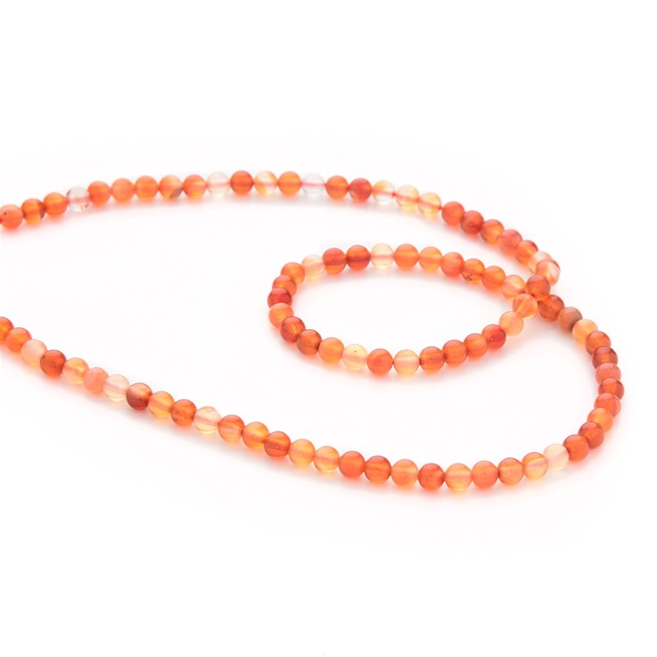 4mm Round Natural Carnelian Agate Grade A 39cm strand