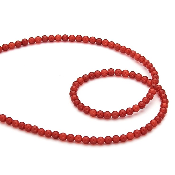 4mm Round gemstone bead Carnelian Agate 40cm strand