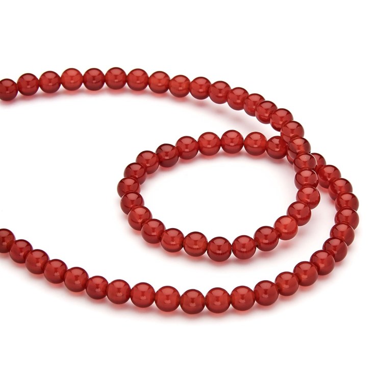 6mm Round gemstone bead Carnelian Agate 40cm strand