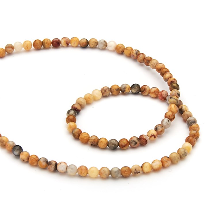 4mm Round gemstone bead Crazy Lace Agate 40cm strand