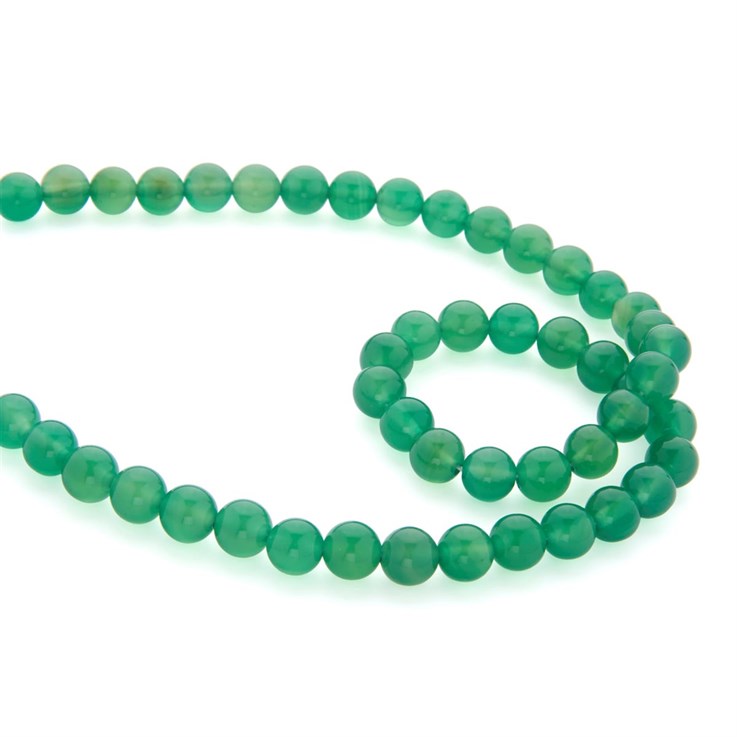 8mm Round gemstone bead Green Onyx/Agate 40cm strand