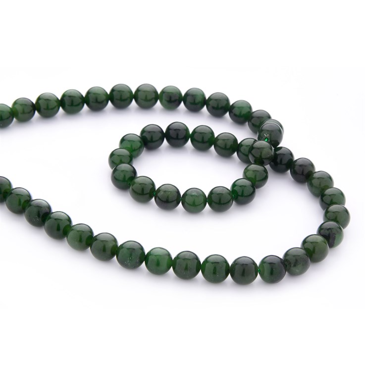 8mm Round gemstone bead Canadian Jade 40cm strand