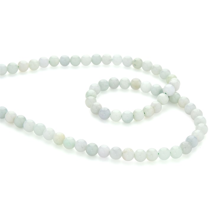 6mm Round Gemstone Bead Burmese Jade 40cm Strand