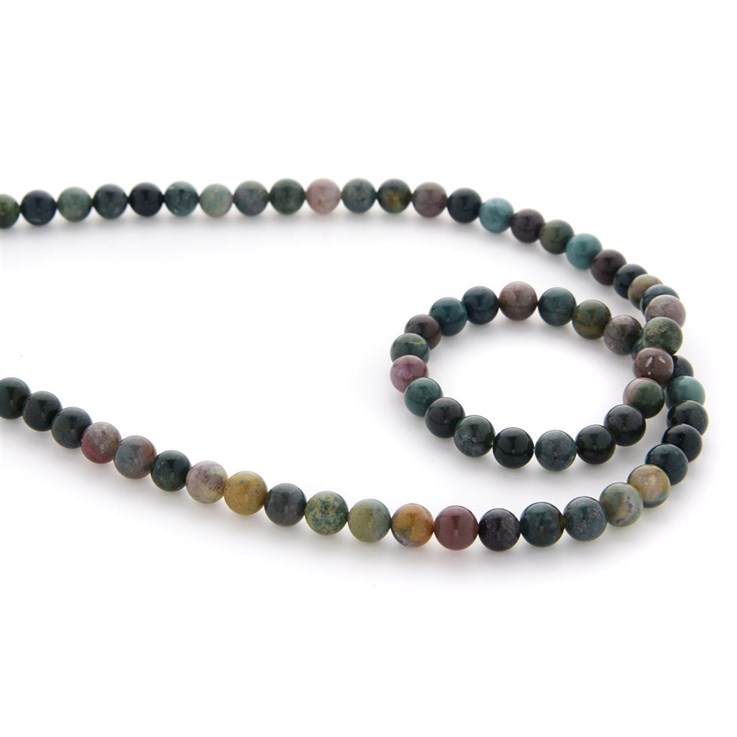 6mm Round gemstone bead Jasper Fancy 40cm strand